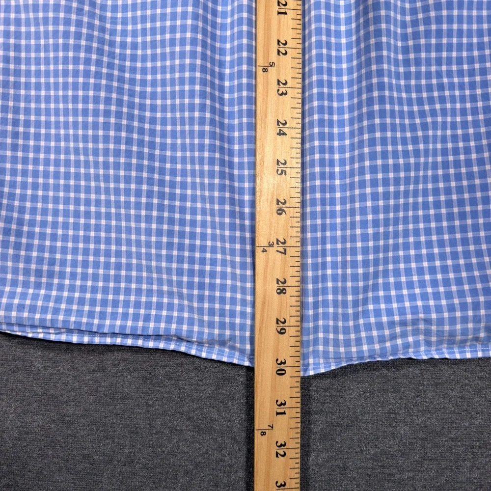 Brooks Brothers Red Fleece Button Down Shirt Mens XL Blue Gingham Check Cotton